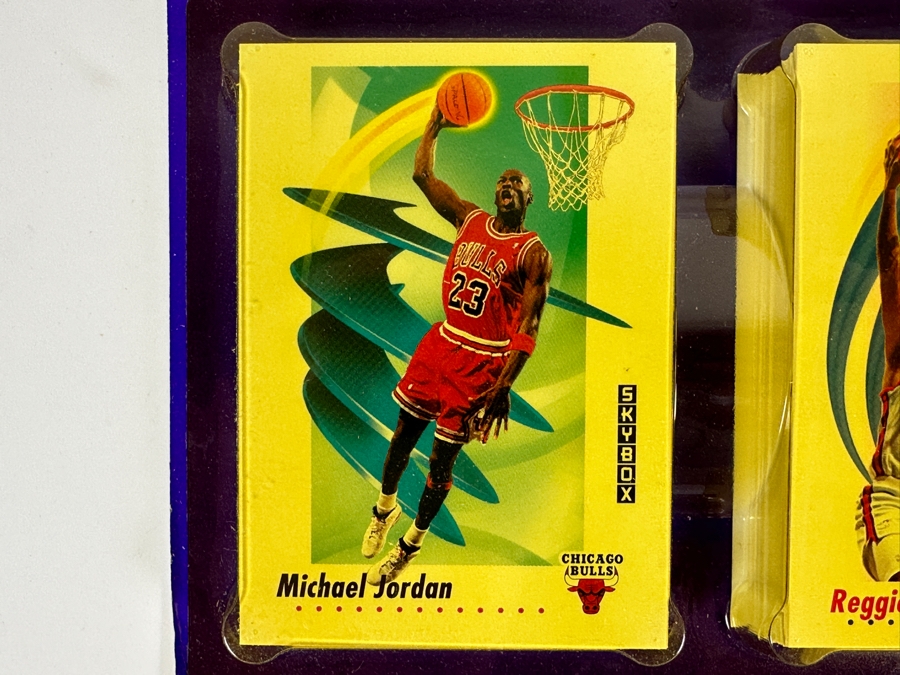 Just Added - 1991-92 Skybox NBA Basketball 62 Cards Blister Pack With Michael Jordan Basketball Card Showing [Photo 2]