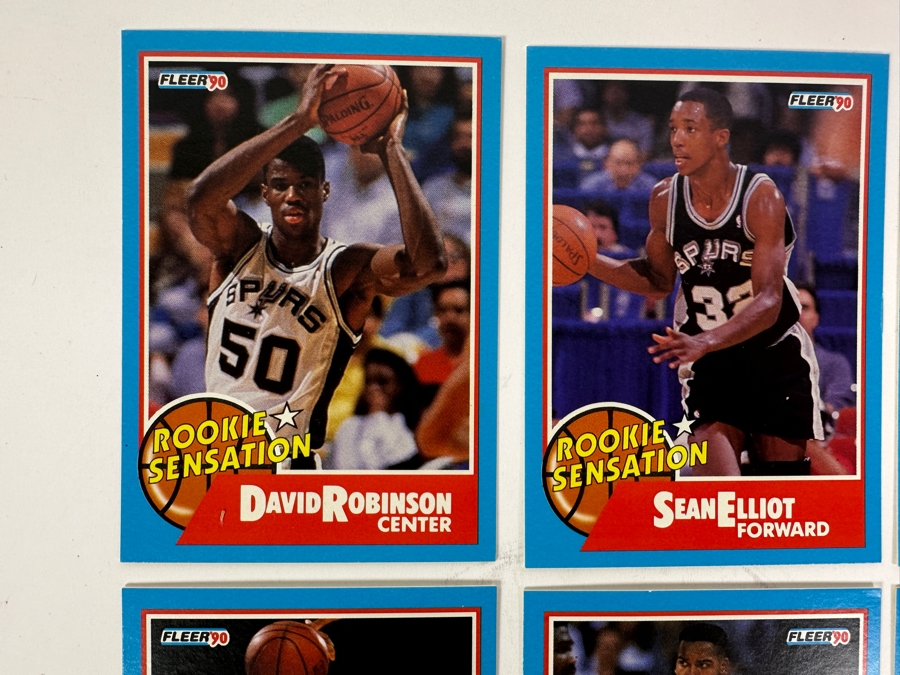 Just Added - 1990 Fleer NBA Rookie Sensation Basketball Cards - Complete Set Of 10 Cards - David Robinson Rookie Card, Tim Hardaway Rookie Card, Sean Elliot Rookie Card & More [Photo 2]