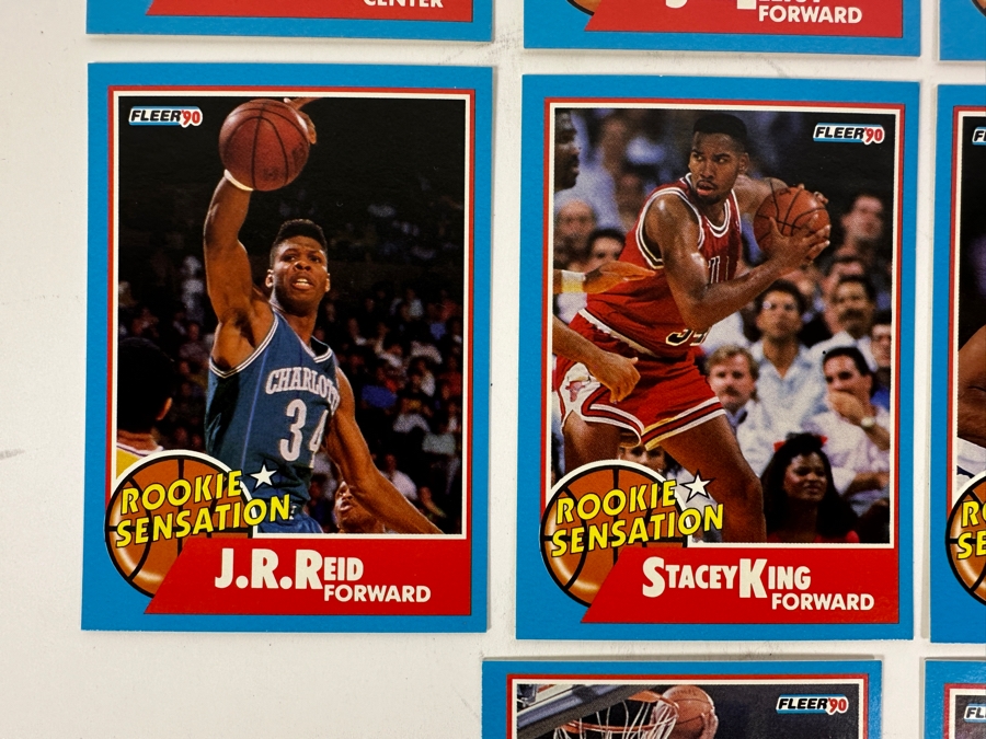 Just Added - 1990 Fleer NBA Rookie Sensation Basketball Cards - Complete Set Of 10 Cards - David Robinson Rookie Card, Tim Hardaway Rookie Card, Sean Elliot Rookie Card & More [Photo 5]