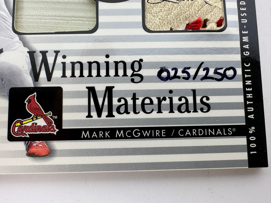 Just Added - 2000 Upper Deck SPX Winning Materials 100% Authentic Game-Used Base & Piece Of A Ball Used In The Game In Which Mark McGwire Hit His 500th Homerun Numbered 25 Of 250 [Photo 3]