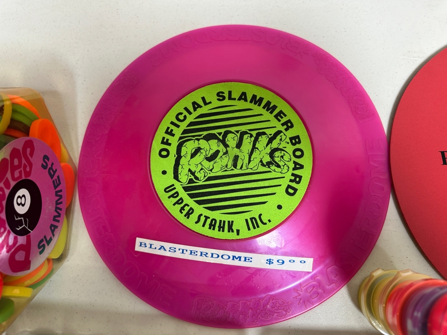 Just Added - Huge Vintage Lot Of Pog Slammers Metal / Acrylic / Paper Popular In The 1990s But Eventually Banned In Many Public Schools Due To Concerns Over Gambling And Classroom Distractions - See Photos [Photo 19]