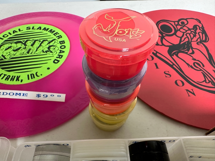 Just Added - Huge Vintage Lot Of Pog Slammers Metal / Acrylic / Paper Popular In The 1990s But Eventually Banned In Many Public Schools Due To Concerns Over Gambling And Classroom Distractions - See Photos [Photo 18]