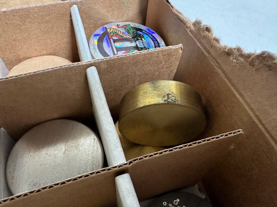 Just Added - Huge Vintage Lot Of Pog Slammers Metal / Acrylic / Paper Popular In The 1990s But Eventually Banned In Many Public Schools Due To Concerns Over Gambling And Classroom Distractions - See Photos [Photo 15]