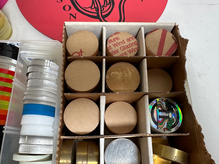 Just Added - Huge Vintage Lot Of Pog Slammers Metal / Acrylic / Paper Popular In The 1990s But Eventually Banned In Many Public Schools Due To Concerns Over Gambling And Classroom Distractions - See Photos [Photo 17]