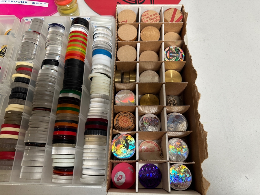 Just Added - Huge Vintage Lot Of Pog Slammers Metal / Acrylic / Paper Popular In The 1990s But Eventually Banned In Many Public Schools Due To Concerns Over Gambling And Classroom Distractions - See Photos [Photo 14]