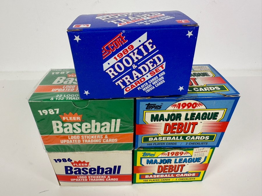 Just Added - Factory Sealed 1987 Fleer Baseball Cards, 1986 Fleer Baseball Cards, Topps 1989 & 1990 MLB Debut Baseball Cards And 1989 Score Rookie & Traded Baseball Cards [Photo 2]