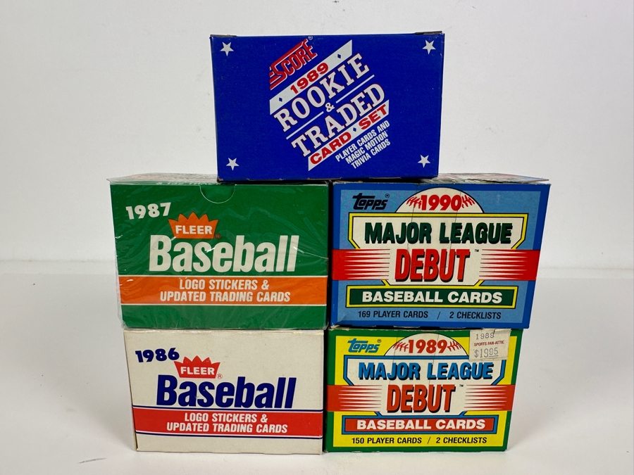 Just Added - Factory Sealed 1987 Fleer Baseball Cards, 1986 Fleer Baseball Cards, Topps 1989 & 1990 MLB Debut Baseball Cards And 1989 Score Rookie & Traded Baseball Cards