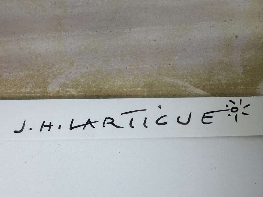 Jacques Henri Lartigue (1894-1986, France) Hand Signed Photograph Grand Prix Of The Automobile Club De France L'A.C.F., Automobile Delage 1912 Gelatin Silver Print, Printed Later, Signed In Ink J. H. Lartigue 14 X 10 Estimate $5,000-$7,000 [Photo 7]