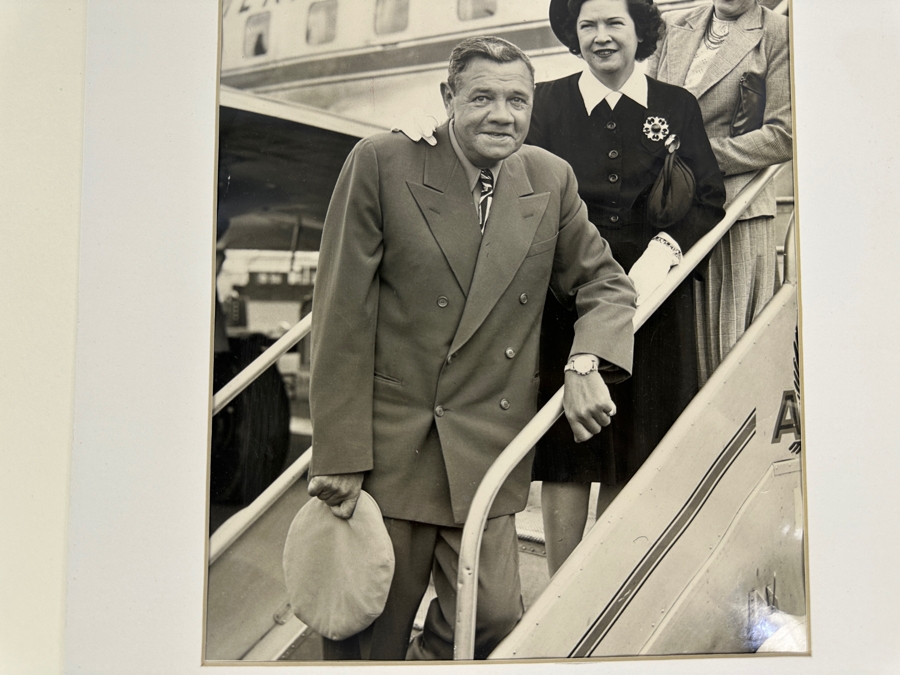 B&W Photograph Of Babe Ruth & Wife At Briggs Stadium For Legion Game In 1947 Photograph Last Detriot Picture By Detroit News Staff Photographer William A. Kuenzel 8.25 X 10 [Photo 4]