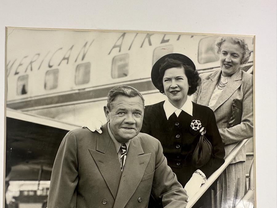 B&W Photograph Of Babe Ruth & Wife At Briggs Stadium For Legion Game In 1947 Photograph Last Detriot Picture By Detroit News Staff Photographer William A. Kuenzel 8.25 X 10 [Photo 5]