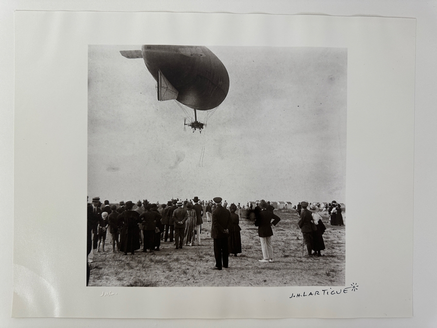 Jacques Henri Lartigue (1894-1986, France) Hand Signed Photograph Balloon Airship 1919 Gelatin Silver Print, Printed Later, Signed In Ink J. H. Lartigue 10 X 9.5 Estimate $5,000-$7,000 [Photo 8]