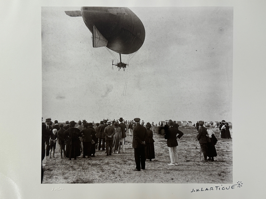 Jacques Henri Lartigue (1894-1986, France) Hand Signed Photograph Balloon Airship 1919 Gelatin Silver Print, Printed Later, Signed In Ink J. H. Lartigue 10 X 9.5 Estimate $5,000-$7,000