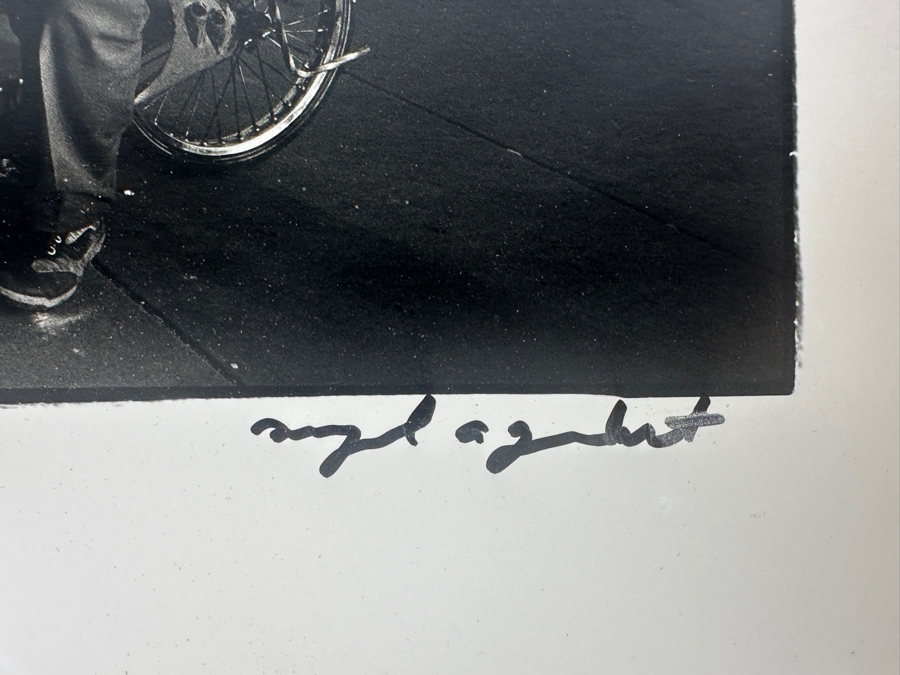 Miguel Gandert (B. 1956, New Mexico) 1983 Signed B&W Photograph Titled 'Lowrider Bike, Albuquerque, New Mexico (Some Damage To Photograph In Upper Left Corner) 10 X 6.5 [Photo 9]