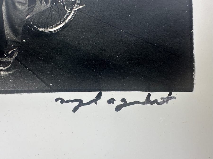 Miguel Gandert (B. 1956, New Mexico) 1983 Signed B&W Photograph Titled 'Lowrider Bike, Albuquerque, New Mexico (Some Damage To Photograph In Upper Left Corner) 10 X 6.5 [Photo 8]