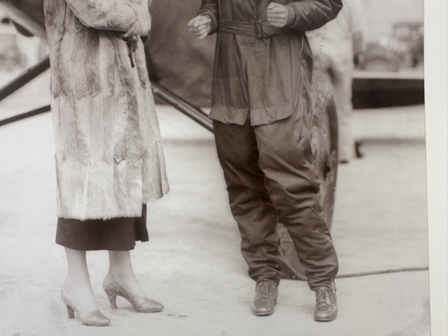 B&W Photograph Of Amelia Earhart (B. 1897) Standing In Front Of Airplane 8 X 10 [Photo 5]