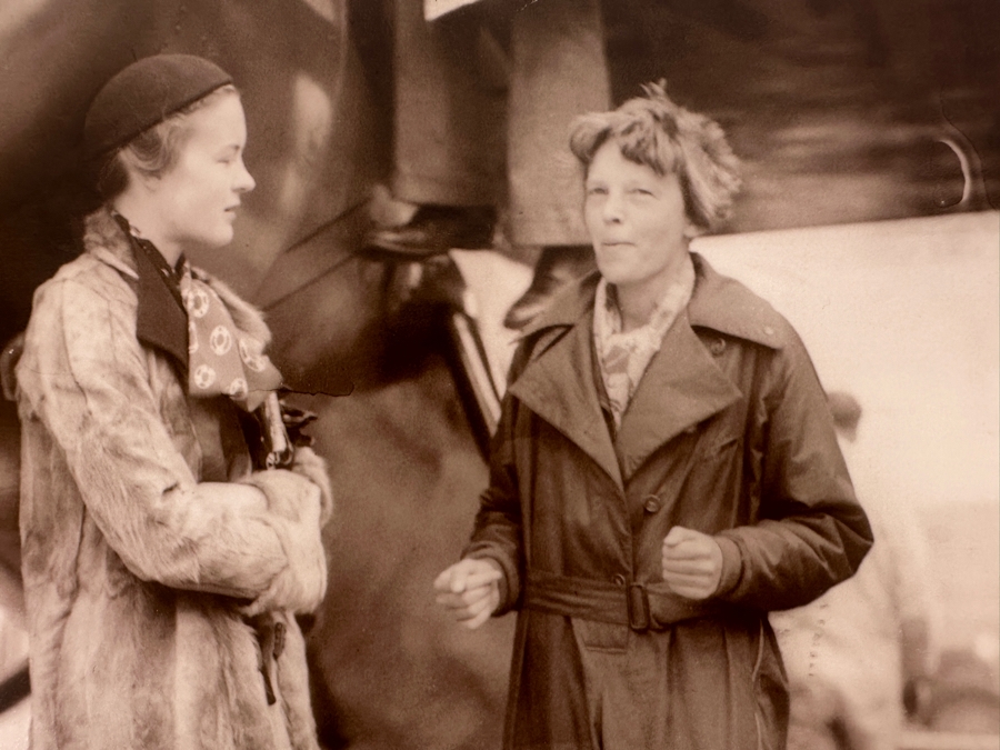 B&W Photograph Of Amelia Earhart (B. 1897) Standing In Front Of Airplane 8 X 10 [Photo 3]