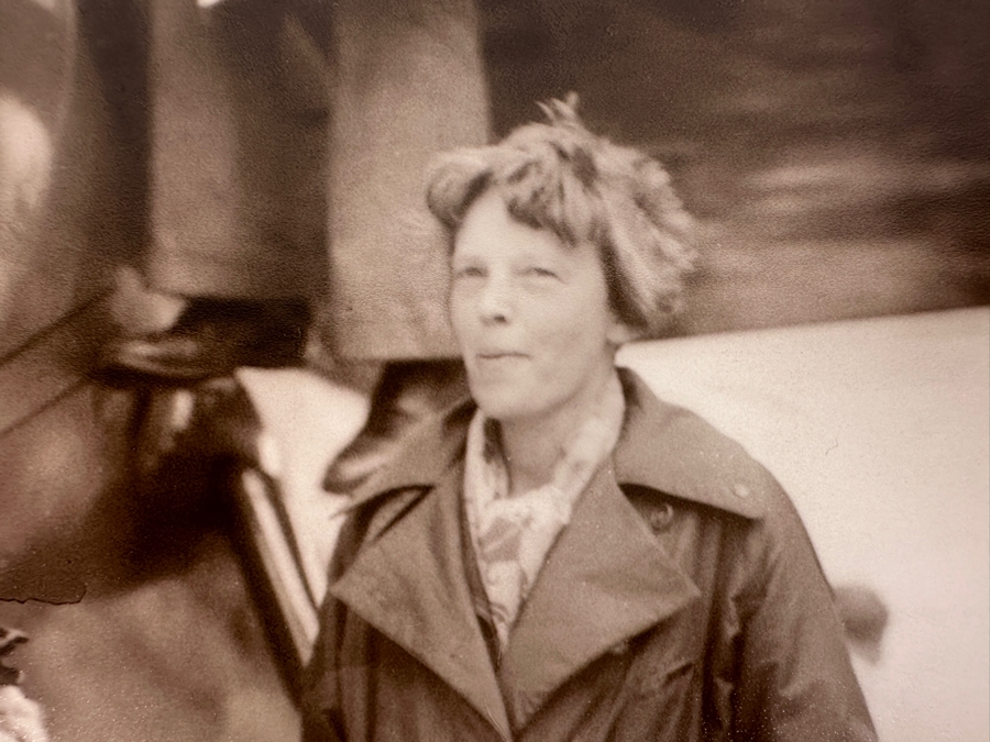 B&W Photograph Of Amelia Earhart (B. 1897) Standing In Front Of Airplane 8 X 10 [Photo 6]