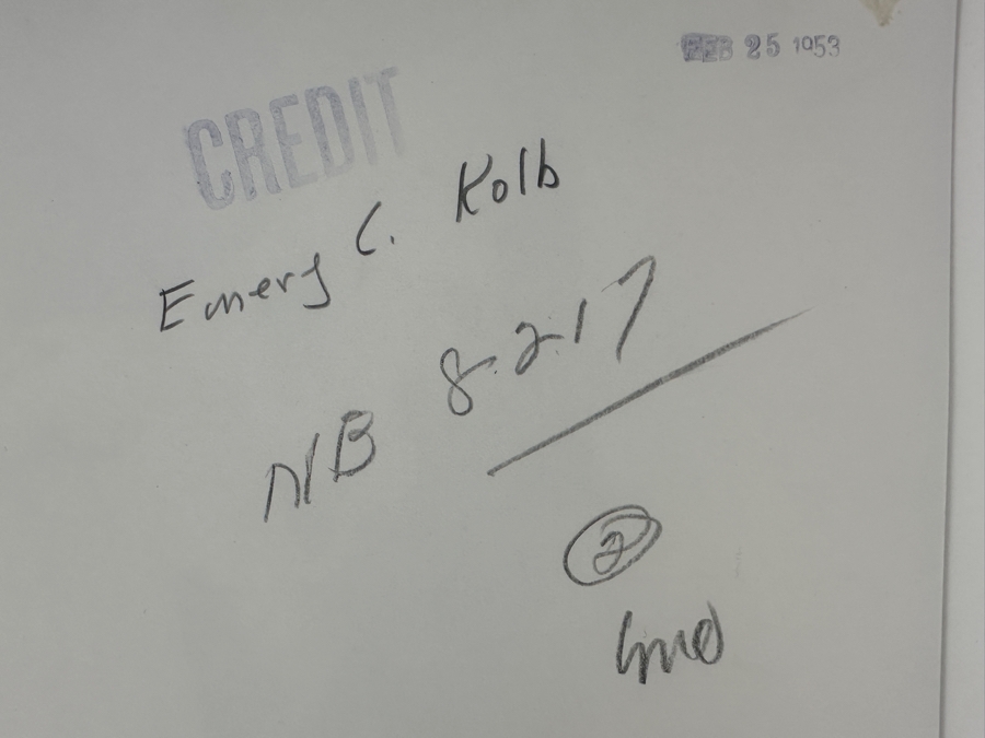 Emery C. Kolb - Kolb Brothers' Photography Studio On The South Rim Of The Grand Canyon Dated March 1, 1909 7 X 9.5 [Photo 10]