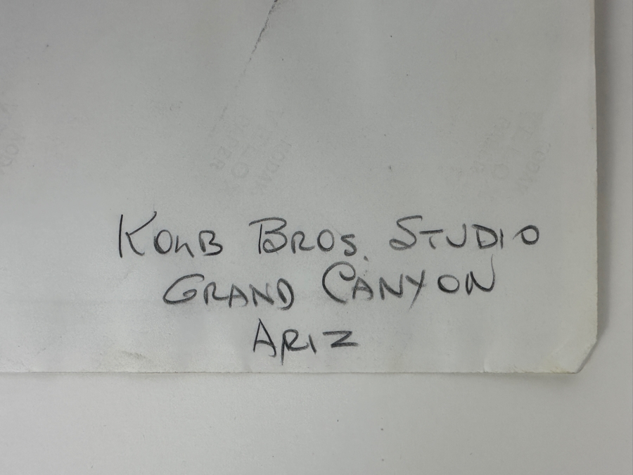 B&W Photograph Kolb Brothers' Photography Studio On The South Rim Of The Grand Canyon Dated 1911 Titled 'A Peaceful Stretch In Marble Canyon' 8 X 10 [Photo 10]
