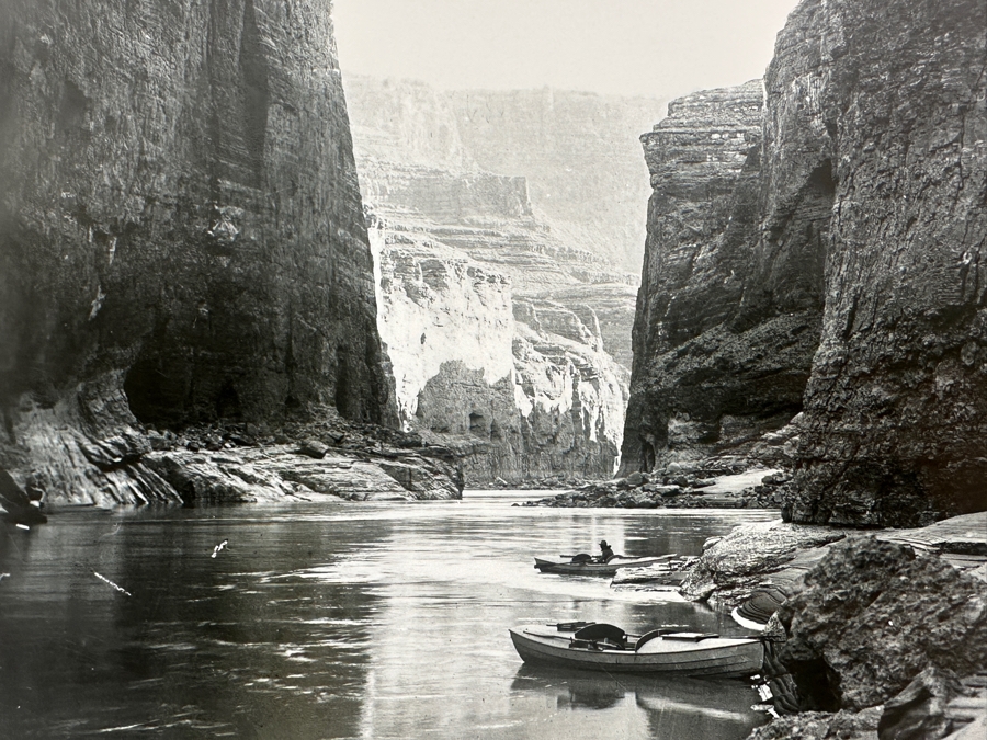B&W Photograph Kolb Brothers' Photography Studio On The South Rim Of The Grand Canyon Dated 1911 Titled 'A Peaceful Stretch In Marble Canyon' 8 X 10 [Photo 5]