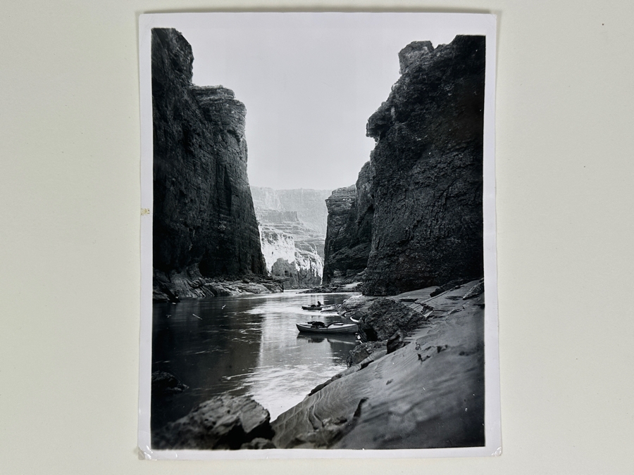 B&W Photograph Kolb Brothers' Photography Studio On The South Rim Of The Grand Canyon Dated 1911 Titled 'A Peaceful Stretch In Marble Canyon' 8 X 10 [Photo 2]