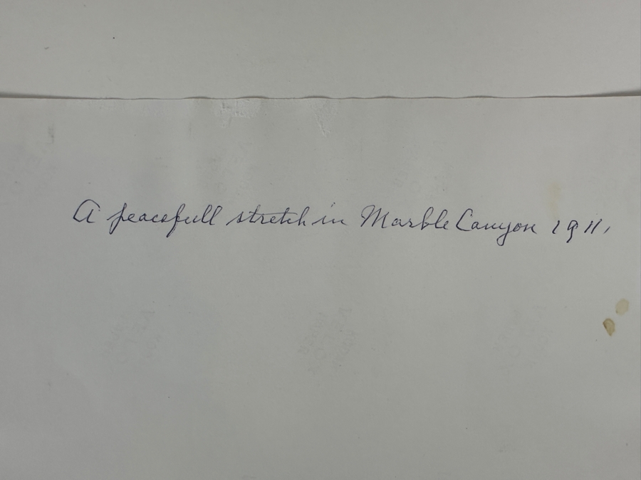 B&W Photograph Kolb Brothers' Photography Studio On The South Rim Of The Grand Canyon Dated 1911 Titled 'A Peaceful Stretch In Marble Canyon' 8 X 10 [Photo 8]