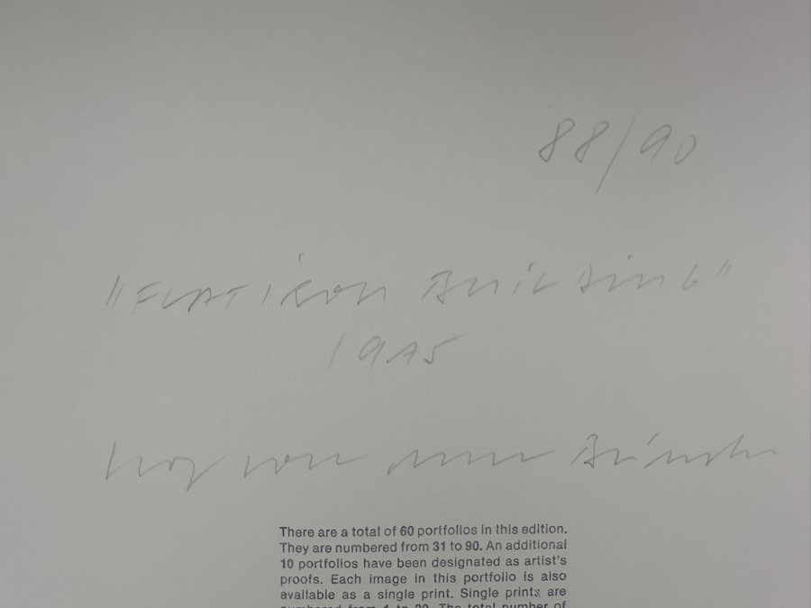 Wolf Von Dem Bussche (1934-2014, American) Hand Signed Limited Edition B&W Photographic Print Titled 'Flatiron Building NYC 1975' Signed On Front And Verso Numbered 88 Of 90 - 7 X 10 [Photo 11]