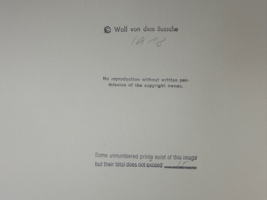 Wolf Von Dem Bussche (1934-2014, American) Hand Signed Limited Edition B&W Photographic Print Titled 'Washington Square With Trade Center Towers NYC 1976' Signed On Front And Verso Numbered 88 Of 90 - 13 X 8 [Photo 13]