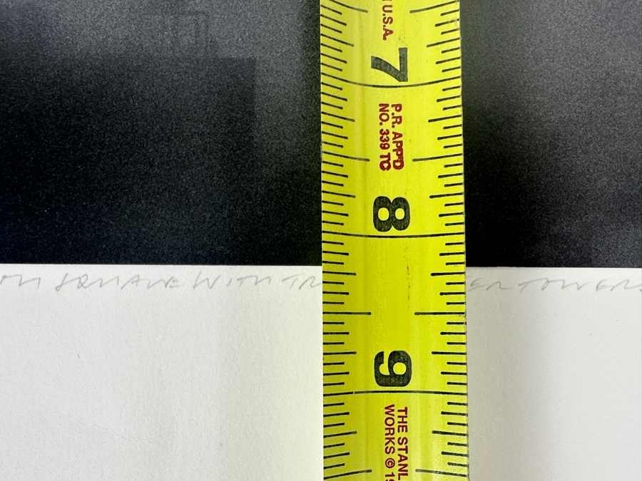 Wolf Von Dem Bussche (1934-2014, American) Hand Signed Limited Edition B&W Photographic Print Titled 'Washington Square With Trade Center Towers NYC 1976' Signed On Front And Verso Numbered 88 Of 90 - 13 X 8 [Photo 8]