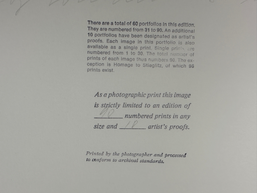 Wolf Von Dem Bussche (1934-2014, American) Hand Signed Limited Edition B&W Photographic Print Titled 'Washington Square With Trade Center Towers NYC 1976' Signed On Front And Verso Numbered 88 Of 90 - 13 X 8 [Photo 12]