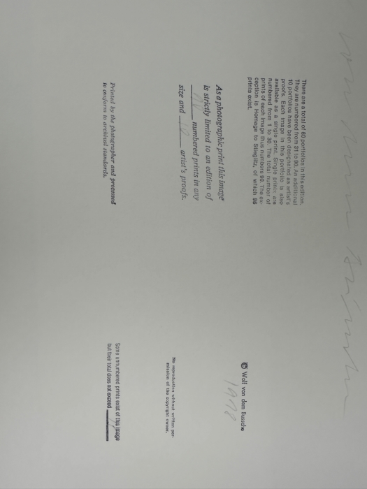 Wolf Von Dem Bussche (1934-2014, American) Hand Signed Limited Edition B&W Photographic Print Titled 'Trade Center Towers IV NYC 1976' Signed On Front And Verso Numbered 88 Of 90 - 17 X 11.5 [Photo 13]