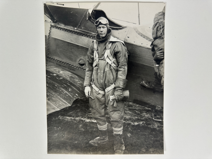 Carl Nesensohn (1898-1970, American) B&W Photograph Of Colonel Charles Lindbergh At Curtis Field February 18, 1929 Stamped On Verso Wide World Photo 7.5 X 9.5 [Photo 1]