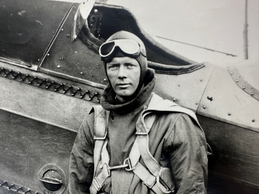 Carl Nesensohn (1898-1970, American) B&W Photograph Of Colonel Charles Lindbergh At Curtis Field February 18, 1929 Stamped On Verso Wide World Photo 7.5 X 9.5 [Photo 3]