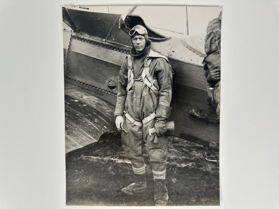 Carl Nesensohn (1898-1970, American) B&W Photograph Of Colonel Charles Lindbergh At Curtis Field February 18, 1929 Stamped On Verso Wide World Photo 7.5 X 9.5 [Photo 2]
