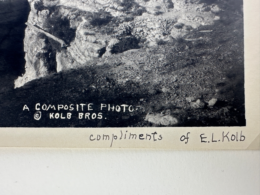 Emery C. Kolb - Kolb Brothers' Photography Studio On The South Rim Of The Grand Canyon 'Ellsworth Kolb Hired R. V. Thomas To Fly Over The Grand Canyon' Composite Photograph 10 X 8 [Photo 2]