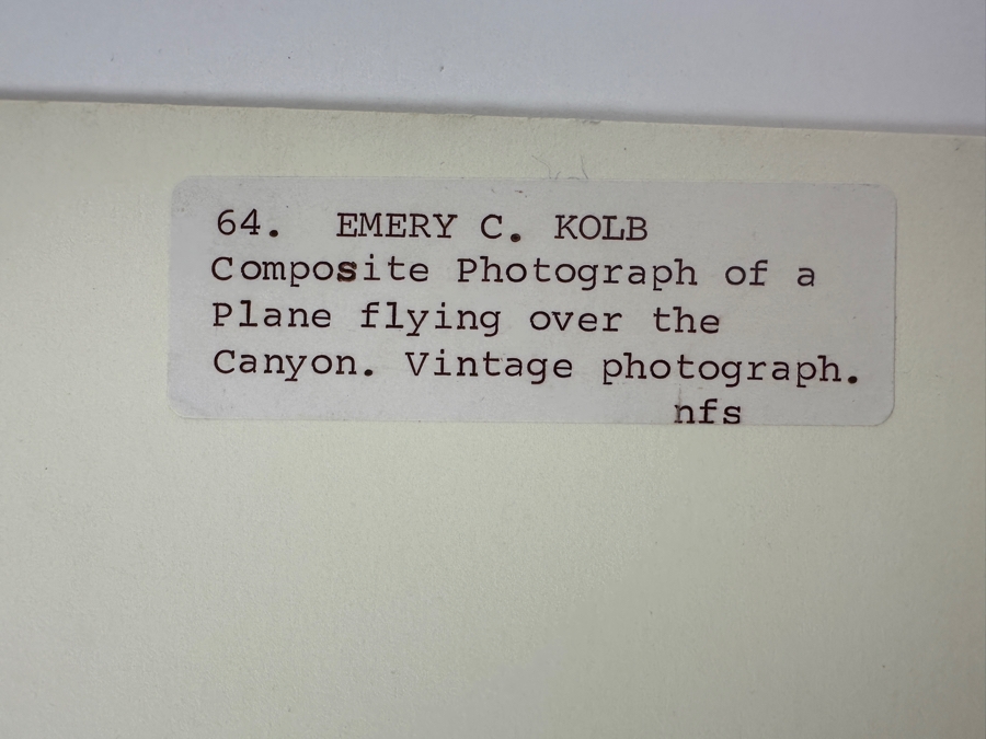 Emery C. Kolb - Kolb Brothers' Photography Studio On The South Rim Of The Grand Canyon 'Ellsworth Kolb Hired R. V. Thomas To Fly Over The Grand Canyon' Composite Photograph 10 X 8 [Photo 8]