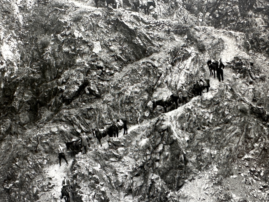 Emery C. Kolb - Kolb Brothers' Photography Studio On The South Rim Of The Grand Canyon 'The Cork Screw: Lower End Of Bright Angel Trail' Photograph Stamped Emery C. Kolb On Verso 8 X 10 [Photo 7]