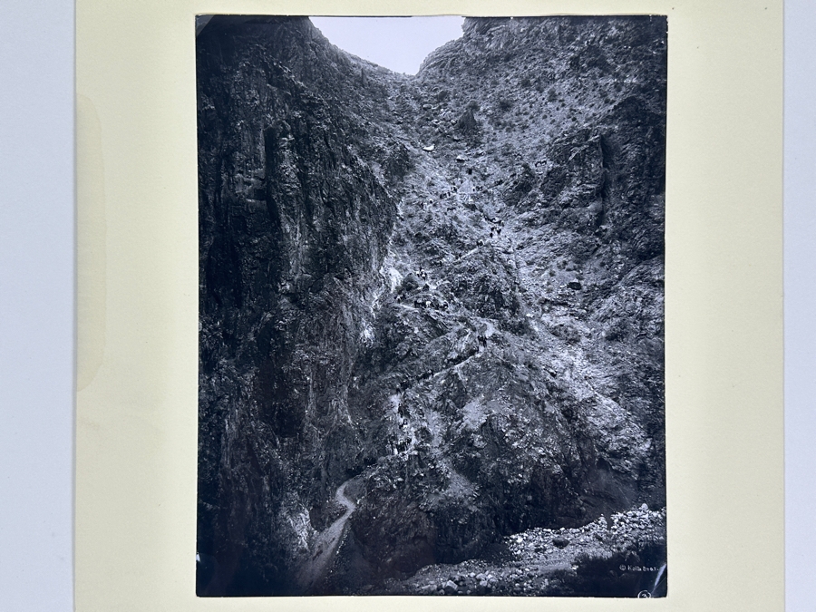 Emery C. Kolb - Kolb Brothers' Photography Studio On The South Rim Of The Grand Canyon 'The Cork Screw: Lower End Of Bright Angel Trail' Photograph Stamped Emery C. Kolb On Verso 8 X 10 [Photo 2]