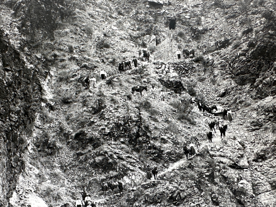 Emery C. Kolb - Kolb Brothers' Photography Studio On The South Rim Of The Grand Canyon 'The Cork Screw: Lower End Of Bright Angel Trail' Photograph Stamped Emery C. Kolb On Verso 8 X 10 [Photo 5]