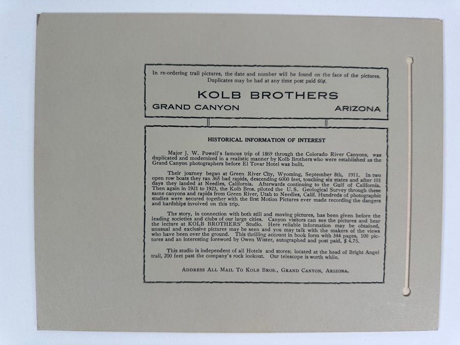 Kolb Brothers' Photography Studio On The South Rim Of The Grand Canyon Photograph In Original Kolb Brothers Frame 4.5 X 6.5 [Photo 10]