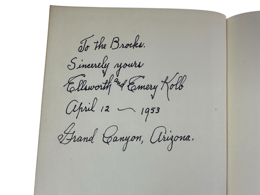 Signed Hardcover Book 12th Printing 1952 Through The Grand Canyon From Wyoming To Mexico Signed By Ellsworth L. Kolb [Photo 3]