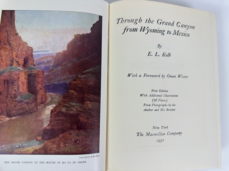 Signed Hardcover Book 12th Printing 1952 Through The Grand Canyon From Wyoming To Mexico Signed By Ellsworth L. Kolb [Photo 6]