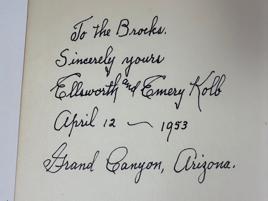Signed Hardcover Book 12th Printing 1952 Through The Grand Canyon From Wyoming To Mexico Signed By Ellsworth L. Kolb [Photo 4]