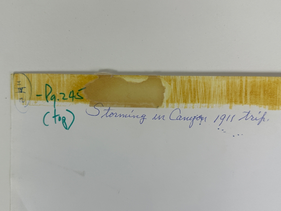 Kolb Brothers' Photography Studio On The South Rim Of The Grand Canyon Photograph Titled 'Storming In Canyon 1911 Trip' Noted Pg. 245 Top 10 X 8 [Photo 9]