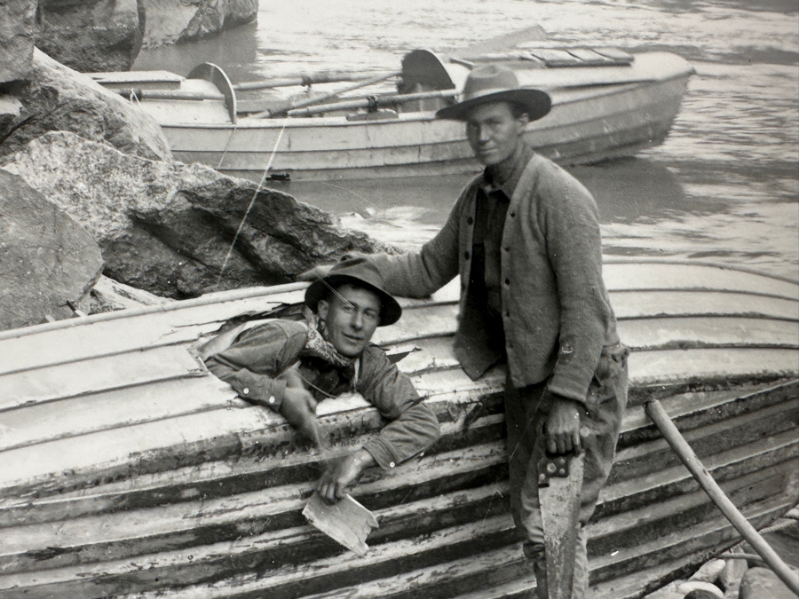 Kolb Brothers' Photography Studio On The South Rim Of The Grand Canyon Photograph Titled 'Emery Kolb Smashed This Hole In His Boat Christmas Eve 1911 Trying To Rescue Ellsworth Kolb Who Capsized His Boat' 10 X 8 [Photo 6]