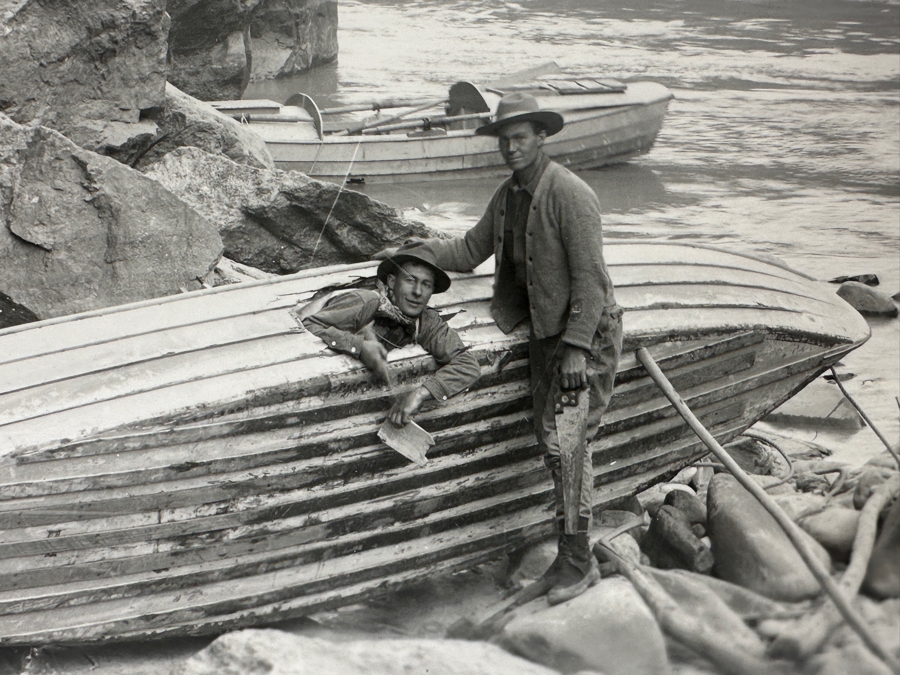 Kolb Brothers' Photography Studio On The South Rim Of The Grand Canyon Photograph Titled 'Emery Kolb Smashed This Hole In His Boat Christmas Eve 1911 Trying To Rescue Ellsworth Kolb Who Capsized His Boat' 10 X 8 [Photo 4]