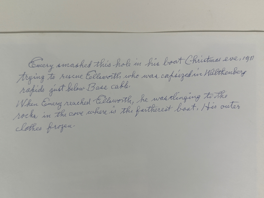 Kolb Brothers' Photography Studio On The South Rim Of The Grand Canyon Photograph Titled 'Emery Kolb Smashed This Hole In His Boat Christmas Eve 1911 Trying To Rescue Ellsworth Kolb Who Capsized His Boat' 10 X 8 [Photo 12]