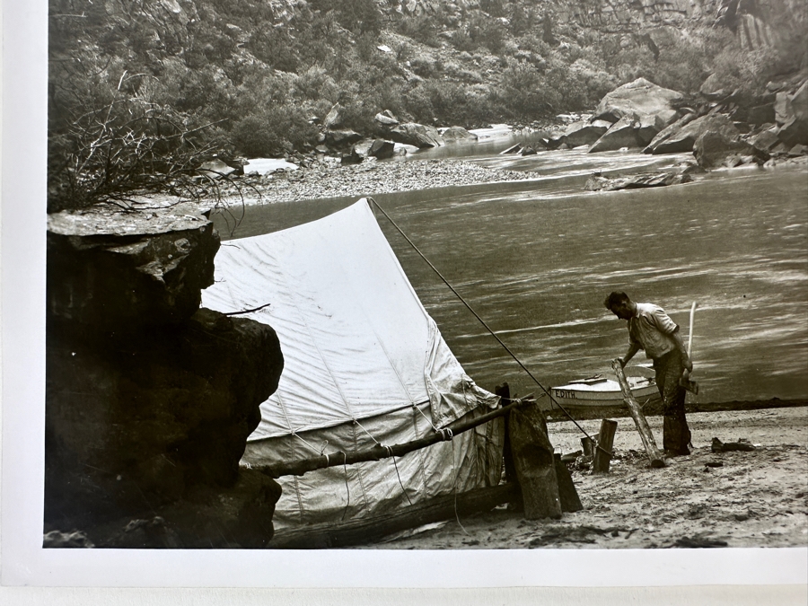 Kolb Brothers' Photography Studio On The South Rim Of The Grand Canyon Photograph Titled 'Emery Making Camp In Ladore Canyon Green River' Stamped On Verso Emery C. Kolb 8 X 10 [Photo 3]