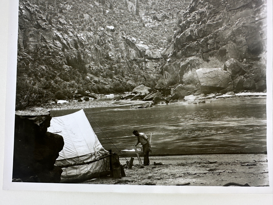 Kolb Brothers' Photography Studio On The South Rim Of The Grand Canyon Photograph Titled 'Emery Making Camp In Ladore Canyon Green River' Stamped On Verso Emery C. Kolb 8 X 10 [Photo 5]