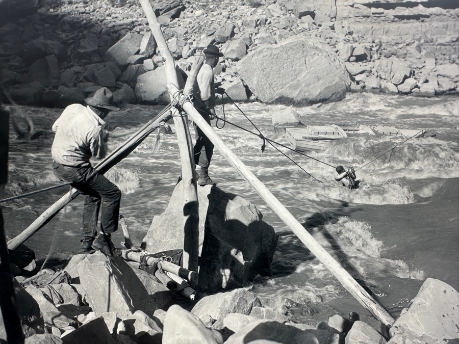 Kolb Brothers' Photography Studio On The South Rim Of The Grand Canyon Photograph Titled '1 Of A Series Of 3 1921 Geological Survey Expedition. Boat On Rocks' 10 X 8 [Photo 3]
